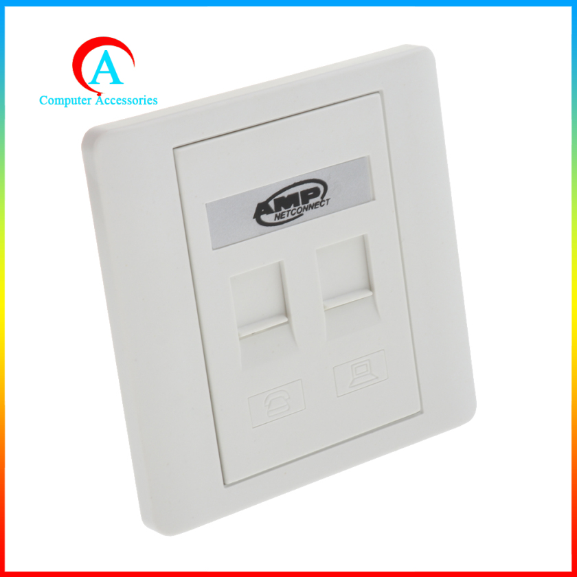 Ổ Cắm Gắn Tường 2 Cổng Rj45 / Rj11 | BigBuy360 - bigbuy360.vn