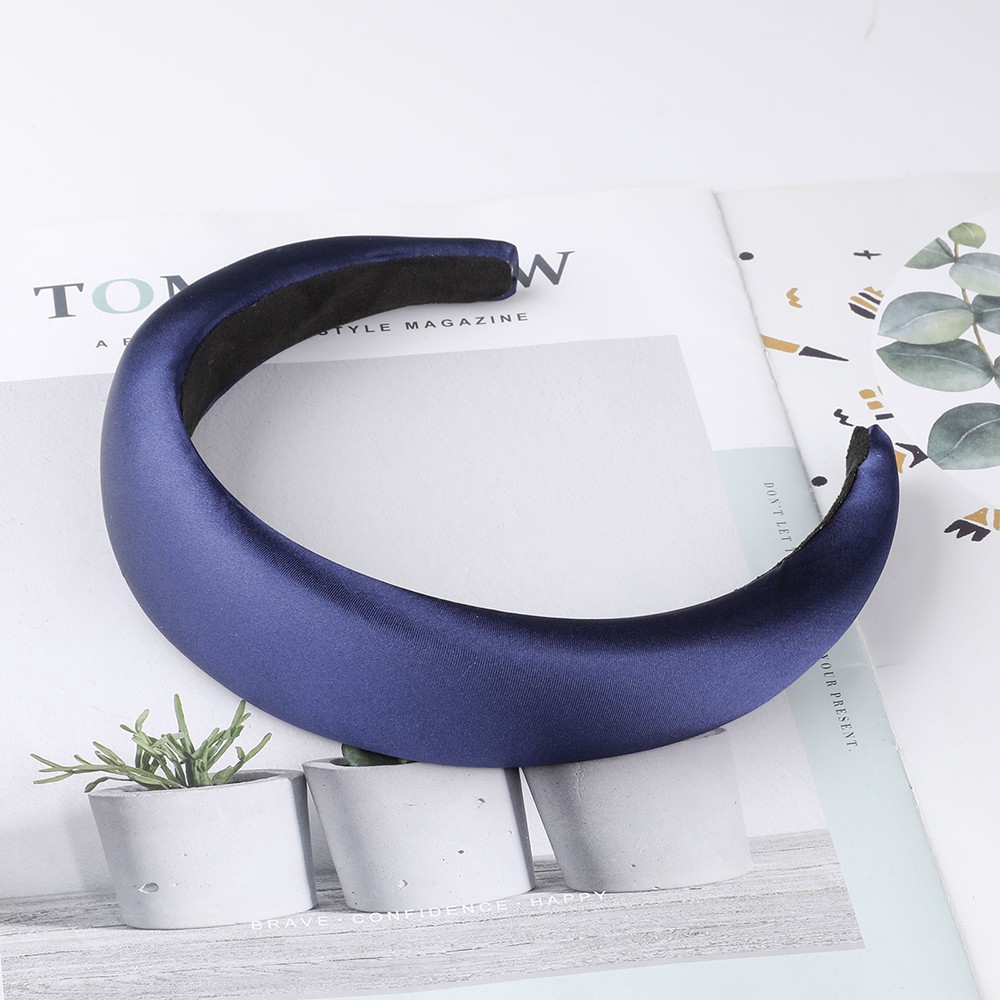 Băng Đô Vải Satin Màu Trơn Phong Cách Hàn Quốc