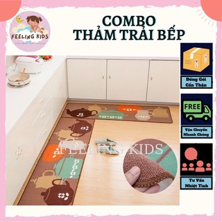 Combo 2 cái thảm trải nhà bếp 3d. thảm trải sàn chống trượt nhà bếp sang trọng