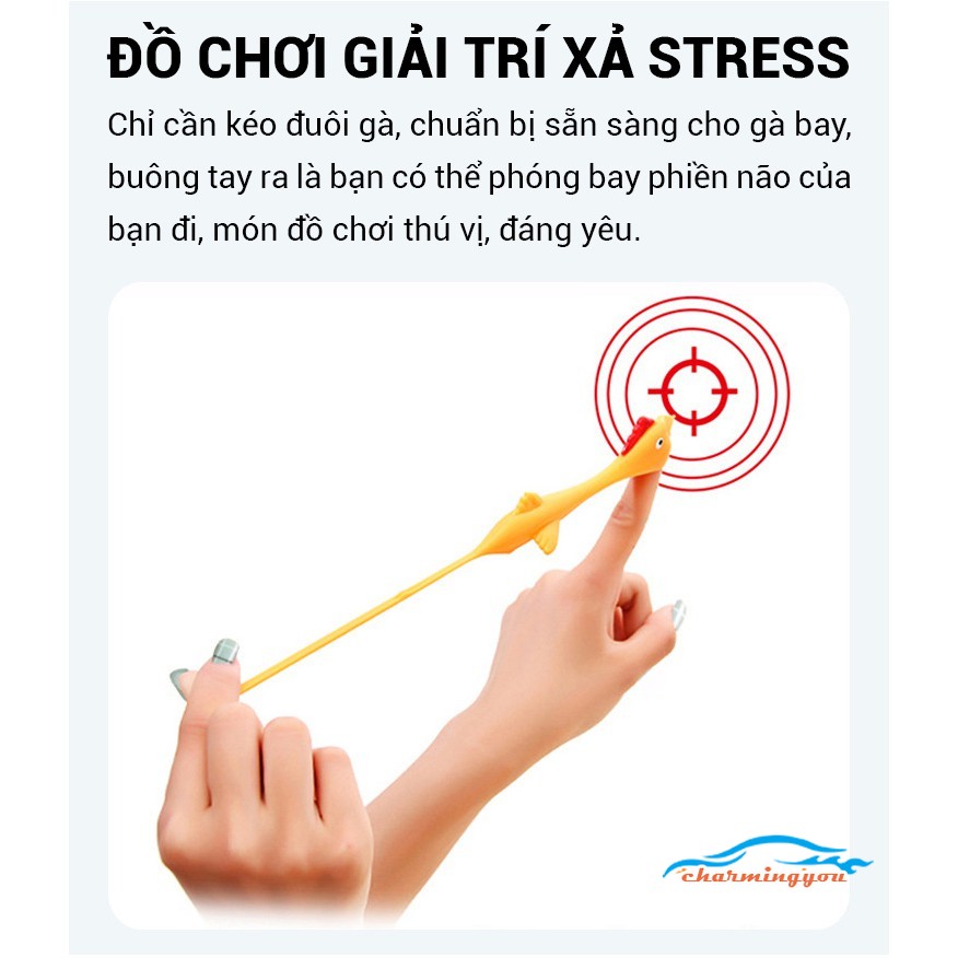 CHARMBộ 1 đồ chơi ná bắn hình chú gà dính tường vui nhộn bằng nhựa XWN