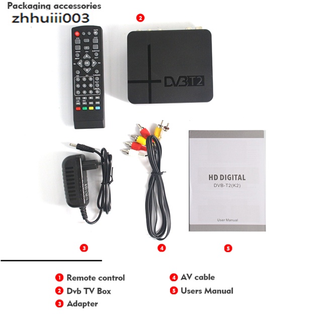 Bộ Thu TV Kỹ Thuật Số ZHIHUI DVB-T2 K2 HD Hỗ Trợ Youtube FTA H.264 MPEG-2/4 PVR TV FULL HD 1080P