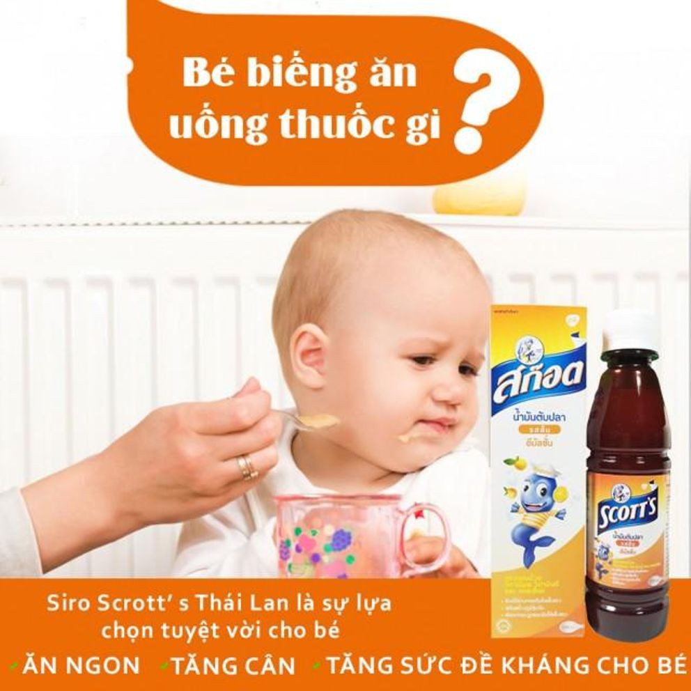 Siro SCOTT'S Thái Lan Giúp Ăn Ngon Và Mau Tăng Cân (bé 1 tuổi &amp; người lớn)