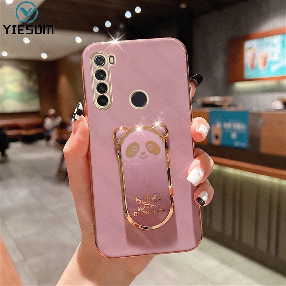 Ốp Điện Thoại Silicon Dẻo Viền Vuông Mạ Màu Kèm Giá Đỡ Hình Vuông Cho Xiaomi Redmi Note 8 8T 7 5 Pro Redmi 7 5 Plus