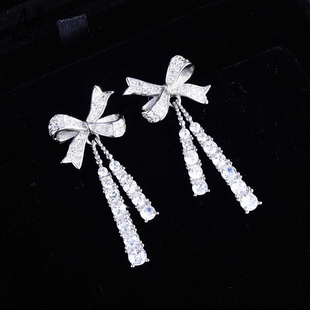 Bông tai mạ bạc 925 hình bướm đính đá toàn bộ