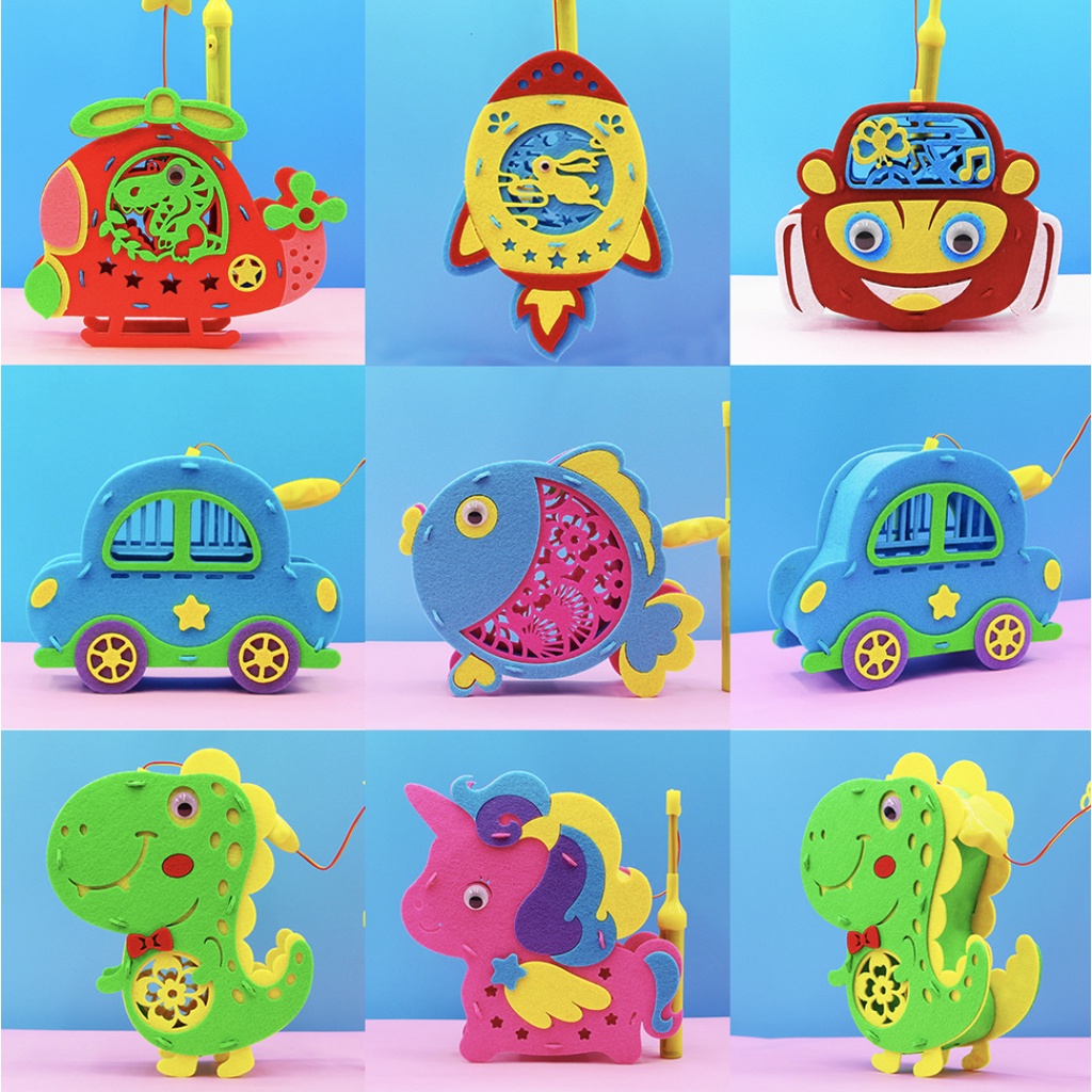 Đồ chơi đèn lồng trung thu phát nhạc vải dạ handmade