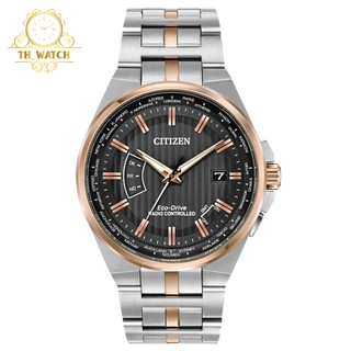 Đồng hồ Nam Citizen CB0166-54H, mặt đen, dây kim loại, kính shapphire - Máy chạy năng lượng ánh sáng