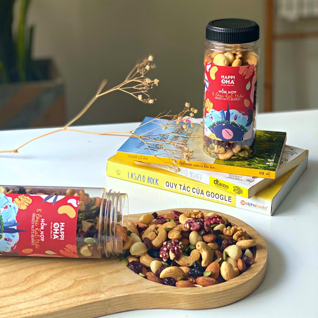 Mixed Nuts Berries HAPPI OHA - Hỗn Hợp 8 Loại Hạt Và Quả Mọng 300g