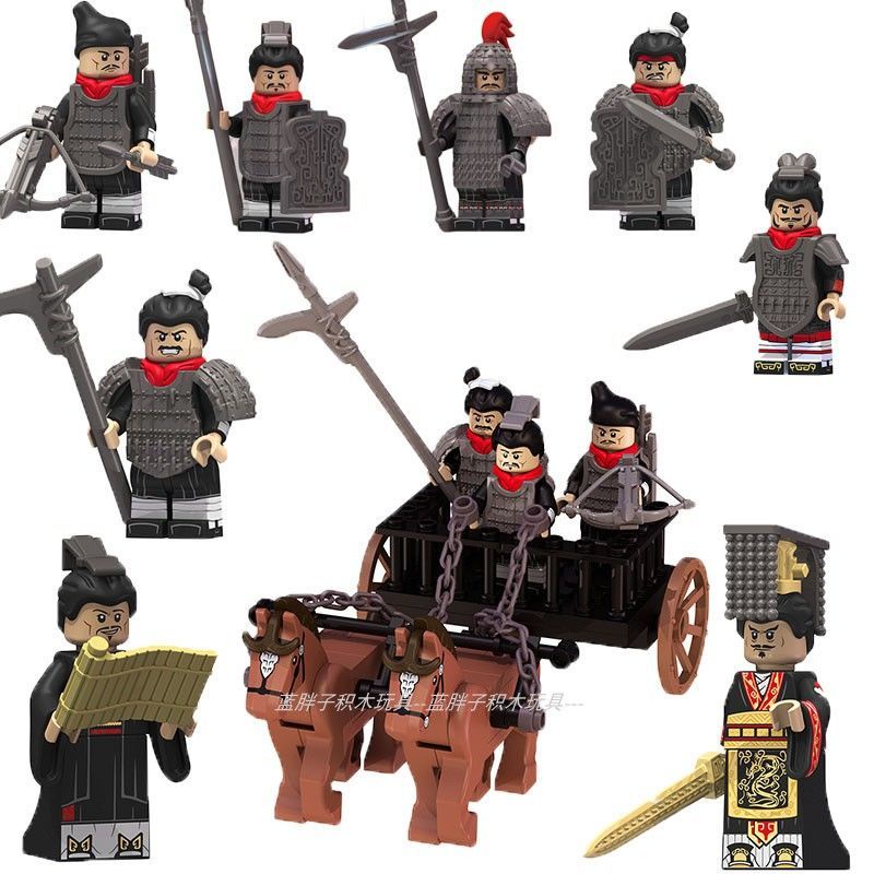 Corey trong nước tương thích Lego Qin Shihuang Minifigure Khối xây dựng Người lính Phong cách nhà nước Đế chế lắp ráp Câ