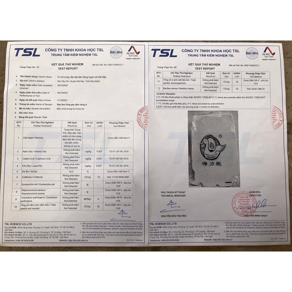 Bột lọc lông vịt dính trong sáp , bột lọc lông vịt , sáp vịt gói 1kg