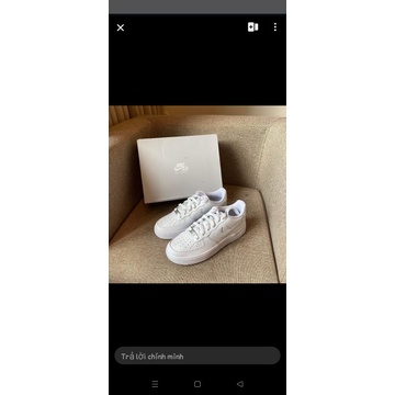 Giày sneaker Air Force 1 All White chính hãng cho nam nữ, AF1 trắng
