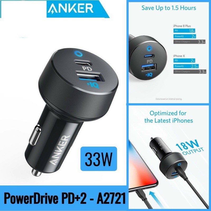Tẩu sạc oto 33W ANKER A2721