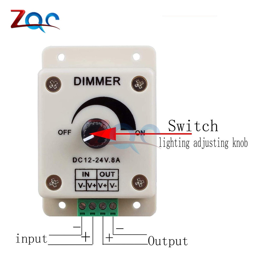 Công Tắc Điều Chỉnh Độ Sáng Đèn Led 8a 96w Dc 12v 24v 8a