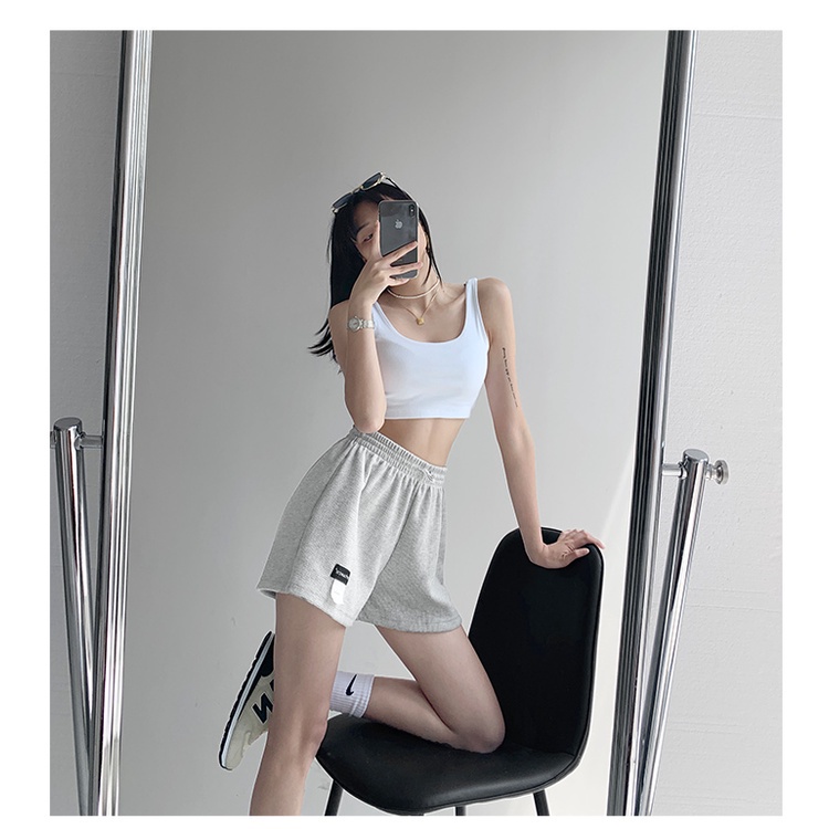 SUXI Quần Short Thể Thao Lưng Cao Ống Rộng Thời Trang Mùa Hè Cho Nữ