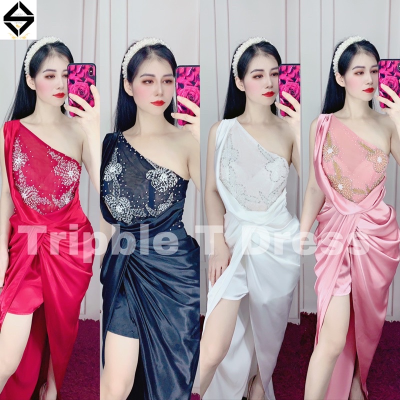Đầm body dự tiệc kết cườm hoạ tiết hoa sang trọng TRIPBLE T DRESS - size M/L -MS188Y