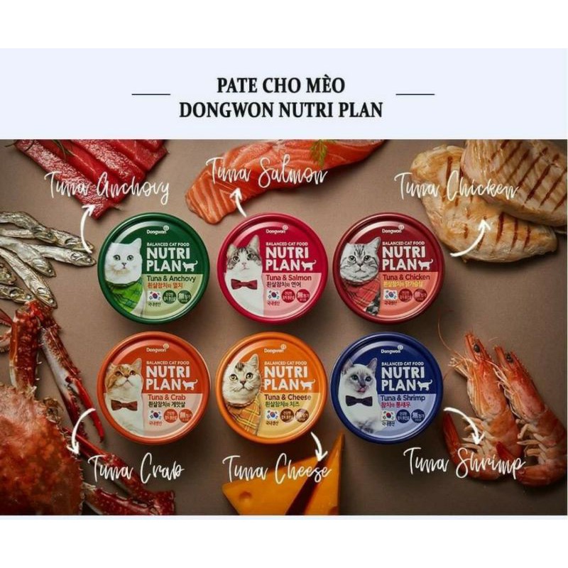 pate cho mèo - pate hàn quốc nutri plan 160g/lon