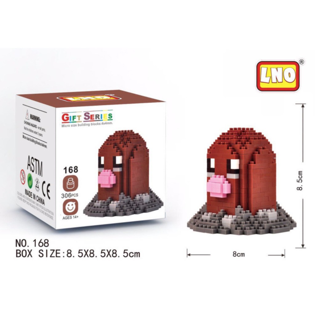 Bộ lắp ráp Nhân vật Diglett (Lego pokemon) LNO 168