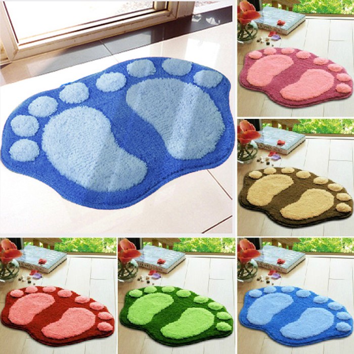 Thảm lau chân hình bàn chân - Thảm sợi đẹp, kích thước to, mềm.