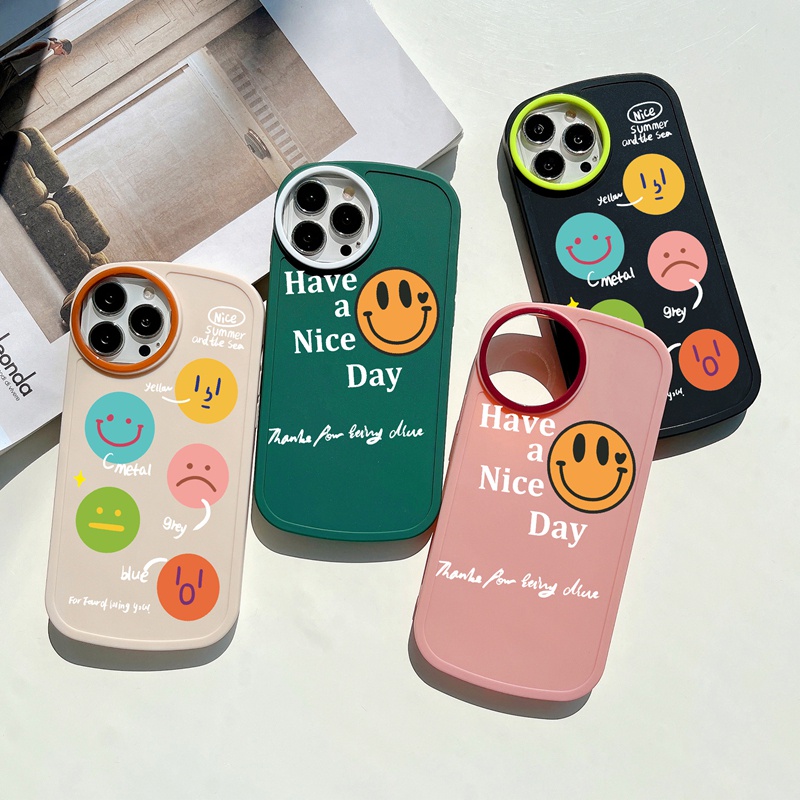 SUNTAIHO Ốp lưng iphone Ốp điện thoại tpu mềm in hình mặt cười thích hợp cho iphone 11 pro max 13 pro xr xs max 7 8 plus 12 pro max