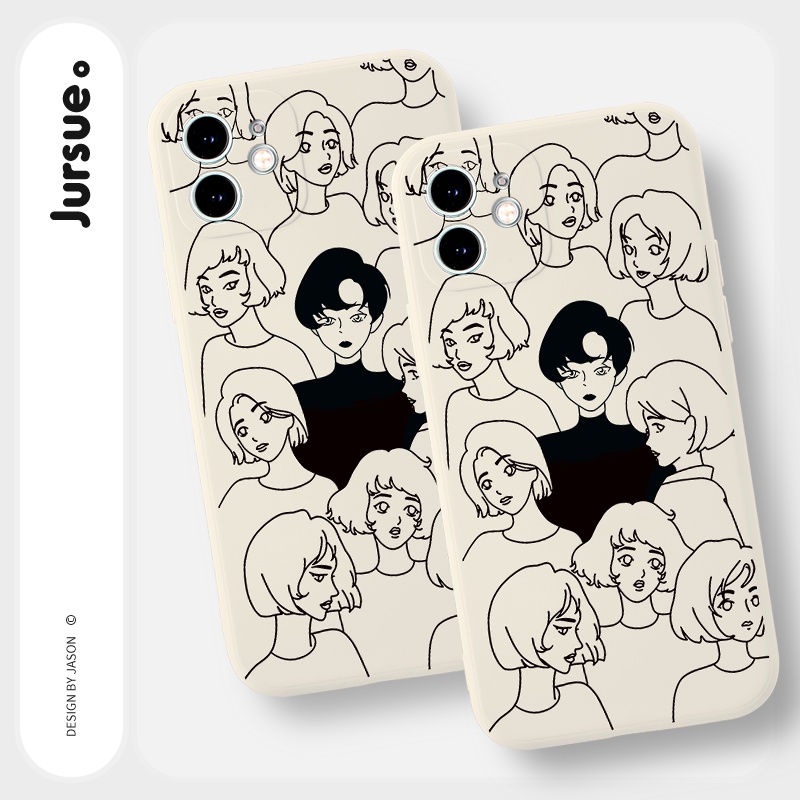 Ốp lưng JURSUE silicon mềm hình dễ thương đẹp cho iPhone 13 12 11 Pro Max SE 2020 X XR XS ip 8 7 6 6S Plus kute Y70