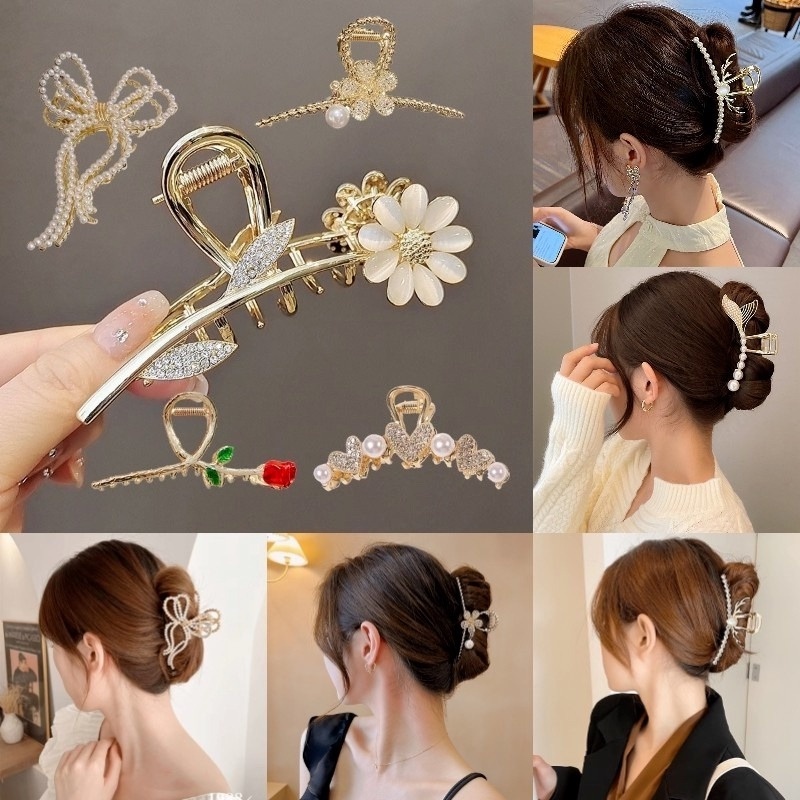 Kẹp Tóc Kim Loại Cỡ Lớn Tinh Tế Thời Trang Tinh Tế Phong Cách Hàn Quốc