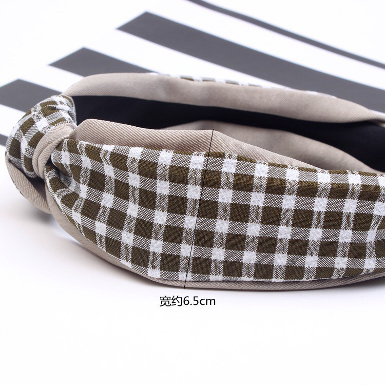 Cài tóc caro phối màu bản to - Mã CA005