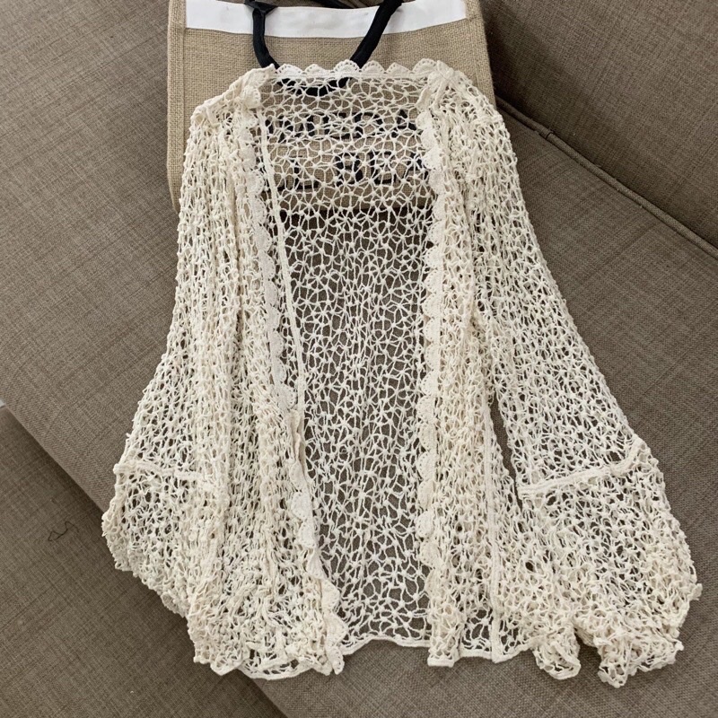 Bộ bơi bikini ren đi biển 3 món (áo bra-choàng tay loe-quần sóc) -Có bán lẻ