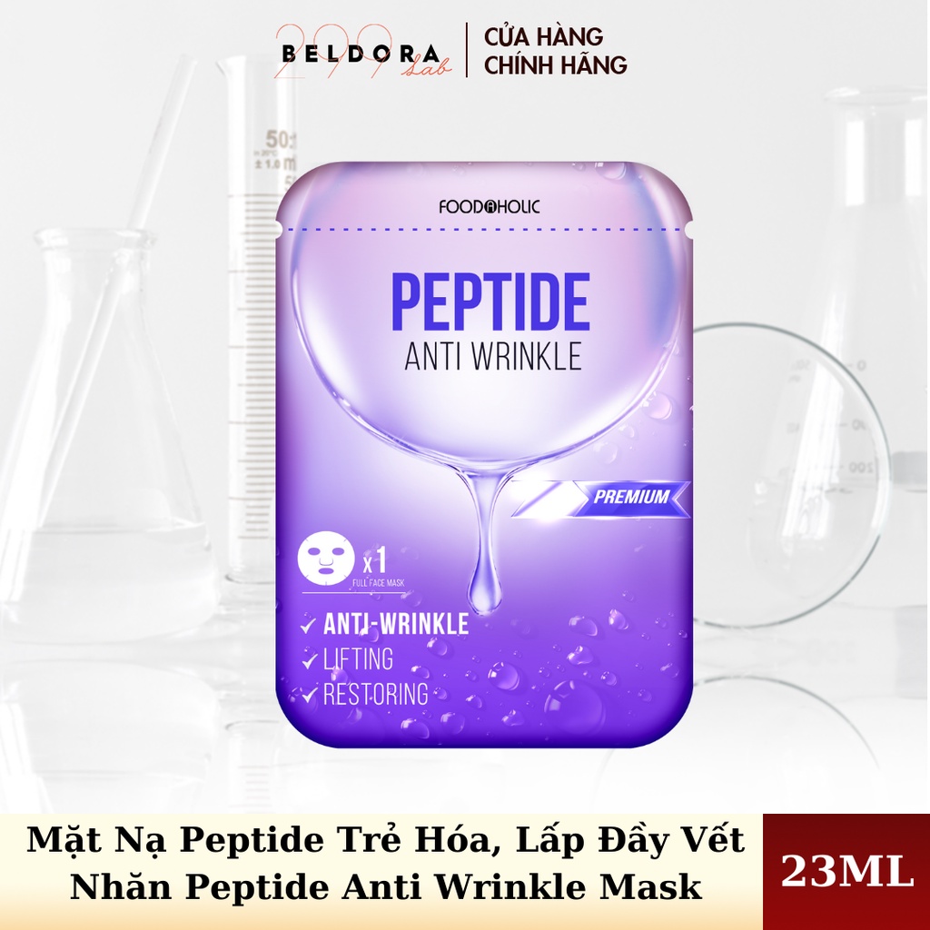 Mặt Nạ Peptide Trẻ Hóa, Lấp Đầy Vết Nhăn Foodaholic Peptide Anti Wrinkle Mask 23ml