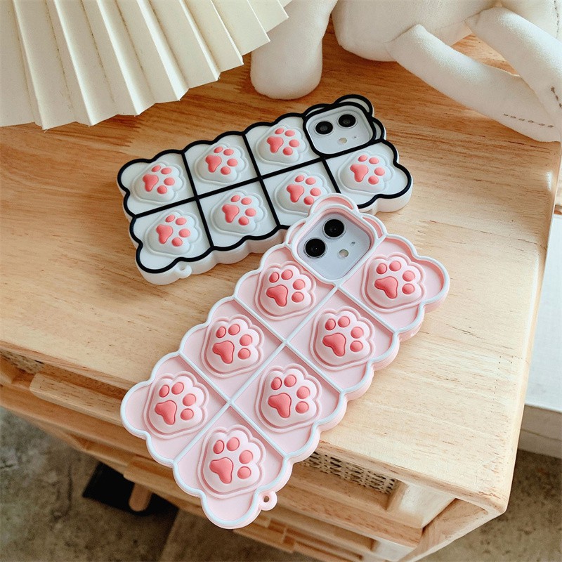 Ốp điện thoại mềm họa tiết móng mèo xinh xắn cho iPhone 12 12Pro 12ProMax 11Pro 11ProMax 7 8 7Plus 8Plus X XS XR XSmax