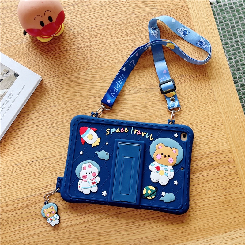 Ốp Máy Tính Bảng Silicone Với Dây Đeo Cho Samsung Galaxy Tab A8 8 "A7 Lite 8.7" 10.4 "SM-T290 T295 SM-X200 X205 SM-T500 T505 SM-T220 T225