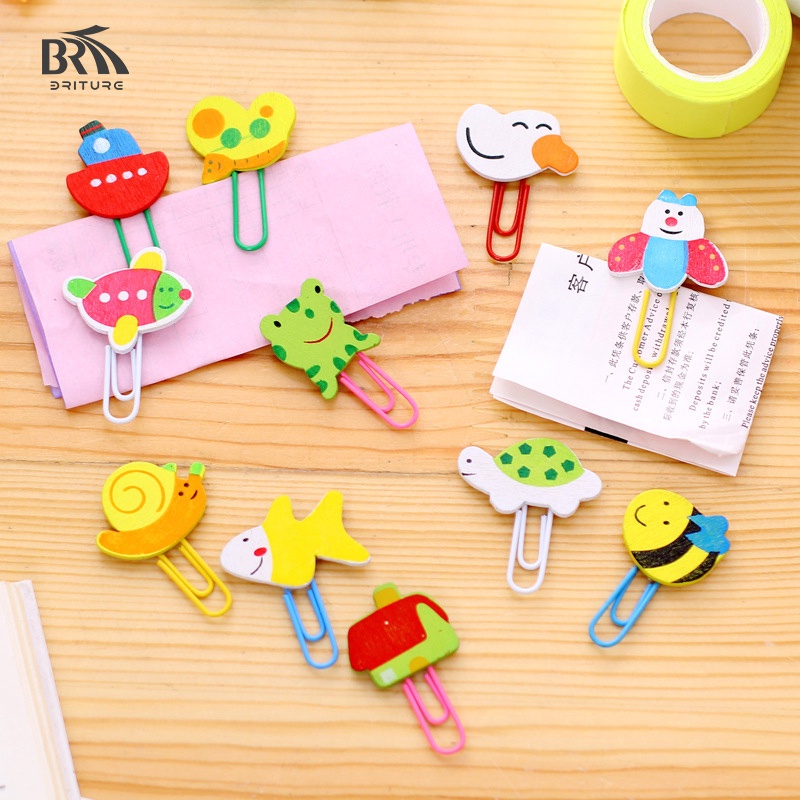 Kẹp gỗ đánh dấu trang sách hình động vật đáng yêu tiện dụng