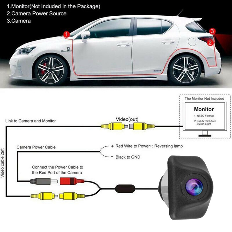 Camera sau xe hơi 170 chống nước hỗ trợ tầm nhìn ban đêm | BigBuy360 - bigbuy360.vn