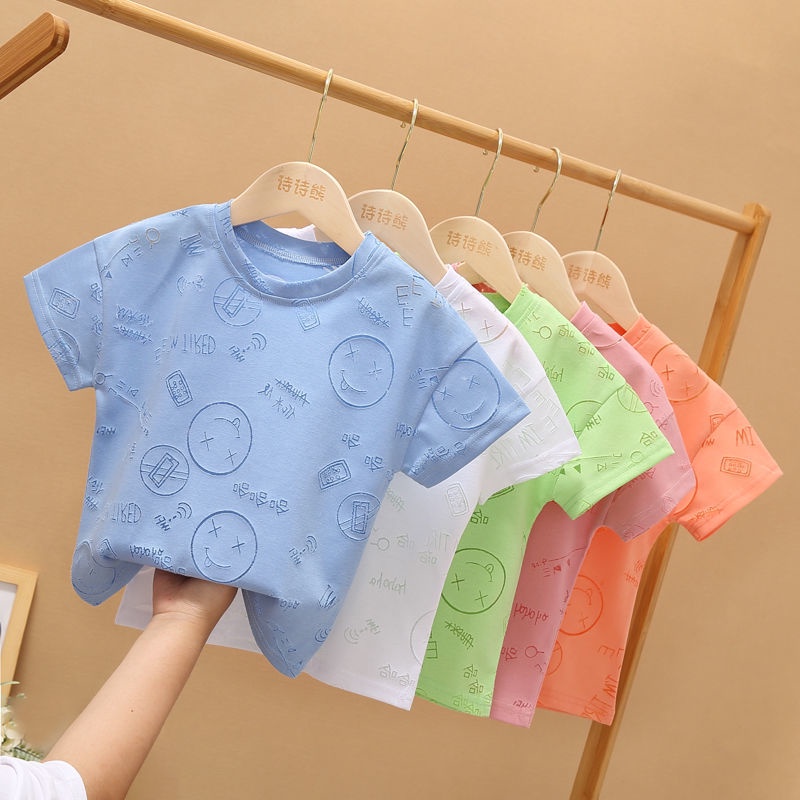Áo Thun Ngắn Tay Khoét Lỗ Thời Trang Mùa Hè Cho Bé