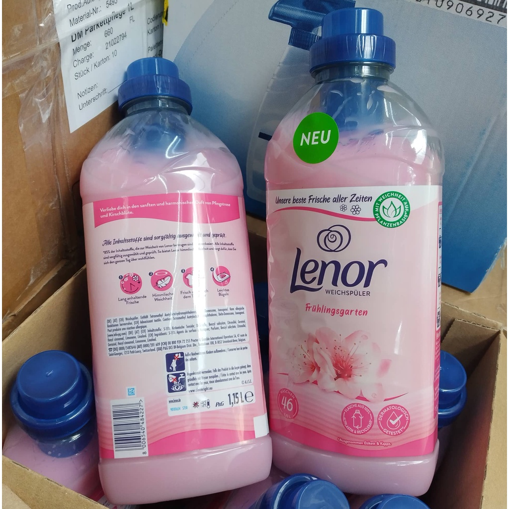 Lenor nước xả vải đậm đặc cao cấp thơm lâu tích hợp nước hoa siêu sang số 1 Châu Âu, chai dung tích 1.15L