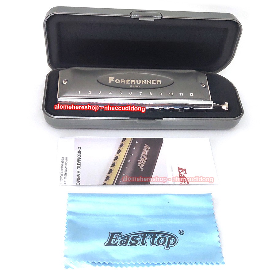 Kèn harmonica chromatic Easttop T 1248NV Forerunner Không Có WindSaver không tạo tiếng lạch bạnh khi thổi có clip