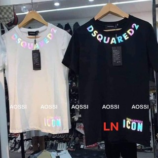 áo thun phản quang 7 màu chữ vòng cổ DSQUARED2