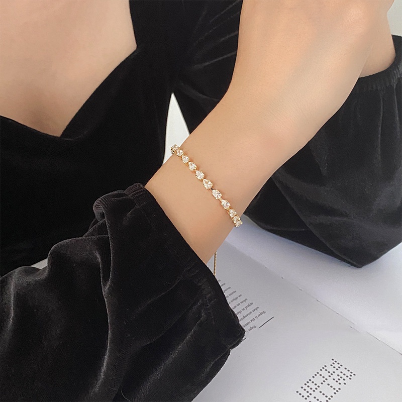 Lắc Tay Nữ, Vòng Tay Nữ Dây Rút Đính Đá Bạc 925 Sang Chảnh Tiểu Thư Phong Cách Hàn Quốc | BigBuy360 - bigbuy360.vn