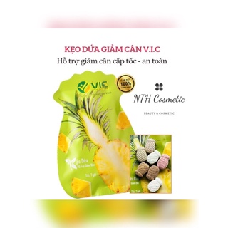 Kẹo dứa giảm cân VIC organic chính hãng, kẹo dứa plus 7 vị mẫu mới, túi 7 viên