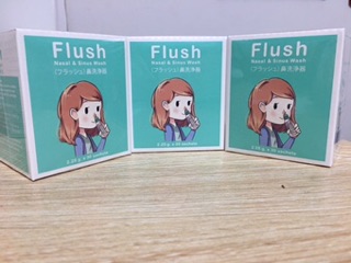 Combo Bình rửa mũi Flush + muối Flush hộp 30 gói
