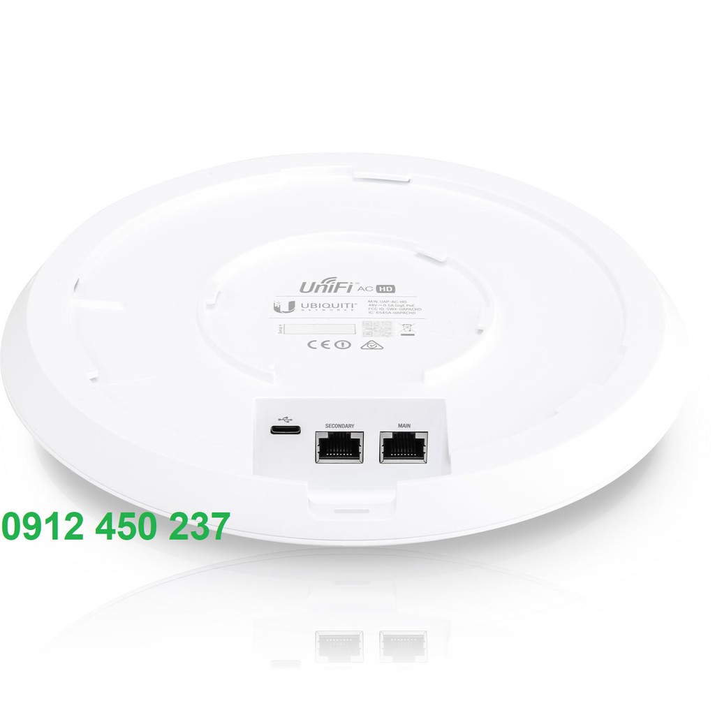 Thiết bị phát sóng WiFi Ubiquiti UniFi AP-AC-HD kèm nguồn POE-48-24W-G. Hàng chính hãng FPT