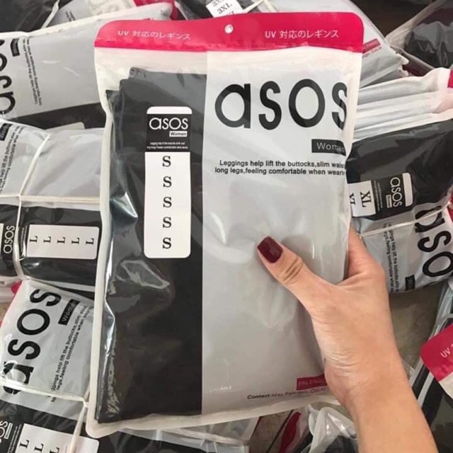 Quần legging Asos dài màu đen