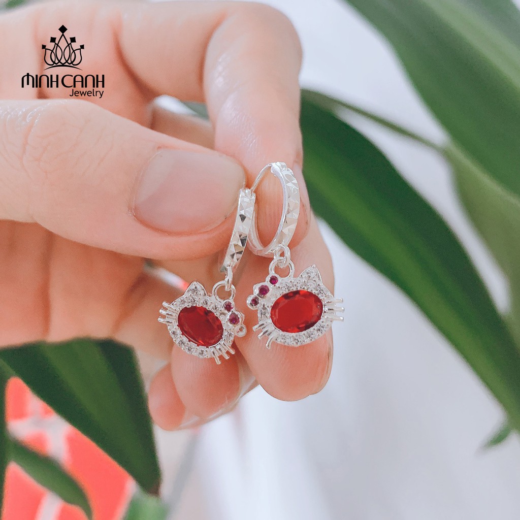 Bông Tai Hình Con Mèo Cho Bé Gái Bạc Ta - Minh Canh Jewelry