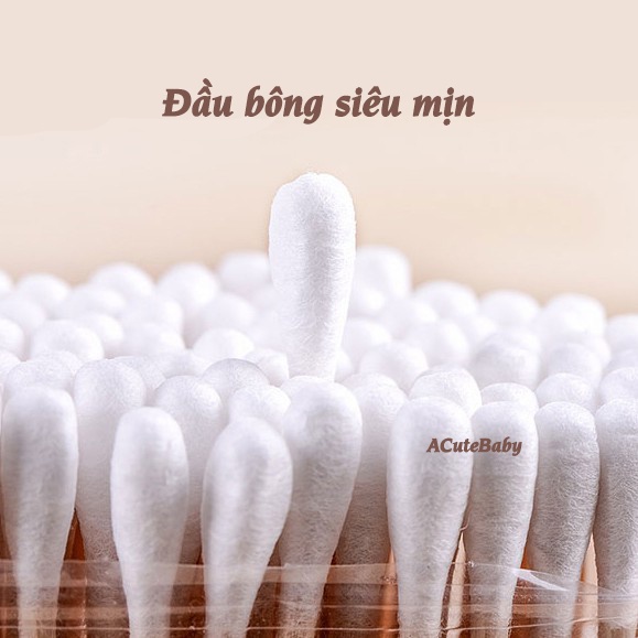 Tăm bông trẻ em cho bé dạng gói Fanni mềm mịn an toàn tiết kiệm - ACuteBaby
