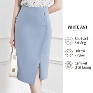 Chân Váy Công Sở Bút Chì WHITE ANT Thiết Kế Form Cơ Bản Xẻ Trước Tinh Tế, Chất Liệu Text Hàn Siêu Bền Đẹp 11102848C.301