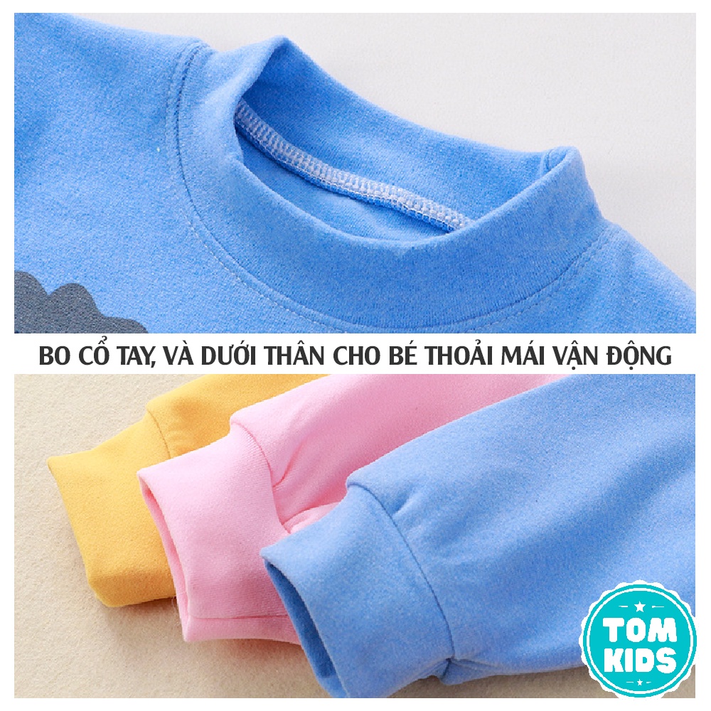 Bộ thu đông cho bé, đồ bộ quần áo cho bé trai và bé gái từ 1-10 chất cotton nỉ mềm và ấm mã QA-005