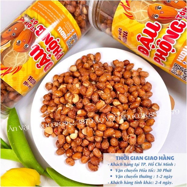 Đậu phộng rang tỏi ớt loại ngon giòn tan 500gr Ăn vặt HiDu