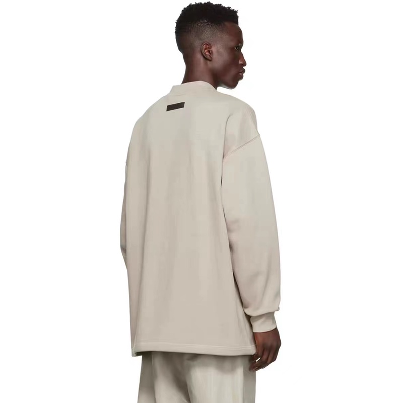 FEAR OF GOD ESSENTIALS Season 8 Double thread FOG flocking printed round neck sweater casual couple's same pure cotton sweatshirt