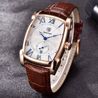 Đồng hồ nam dây da Benyar cao cấp