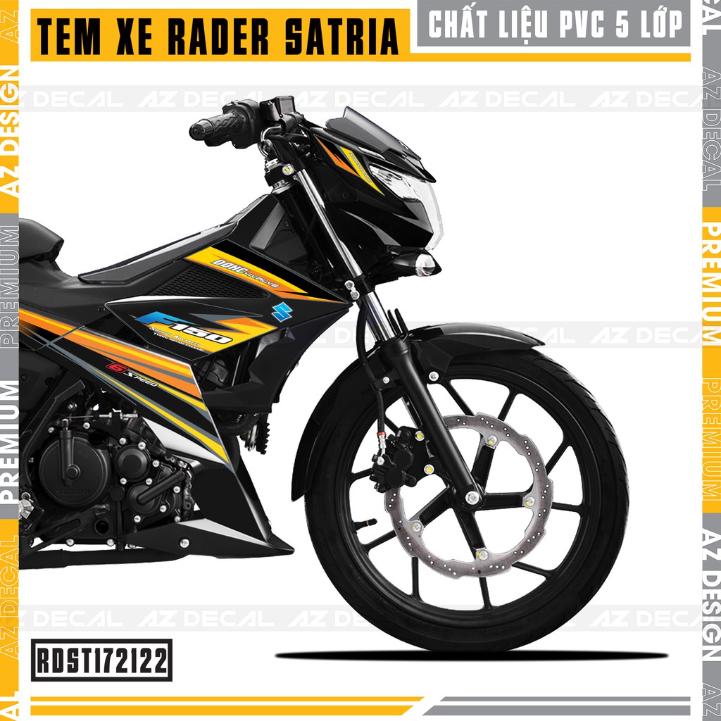 Tem Xe Suzuki Raider - Satria Mẫu F150 | RDST172122 | Decal PVC Chống Nước, Đa Dạng Màu Tem Cho Xe