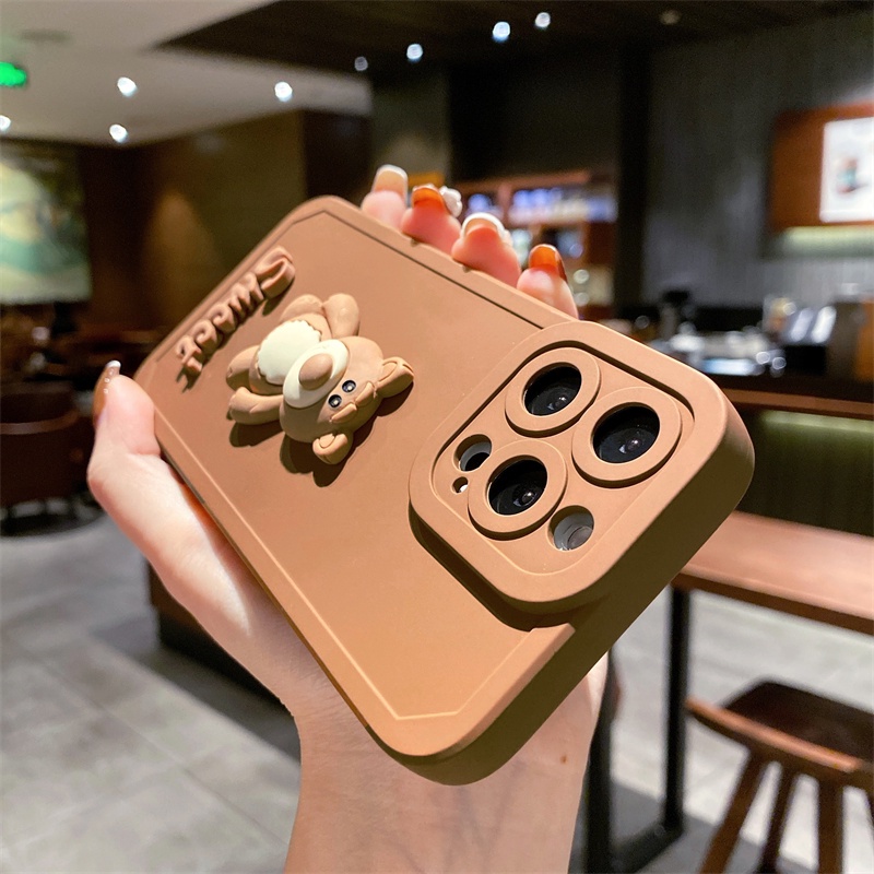 Ốp điện thoại mẫu gấu 3D thích hợp cho IPhone 13 13Pro Max 12 12Pro Max 11 11Pro Max X Xsmax Xr 8 7Plus