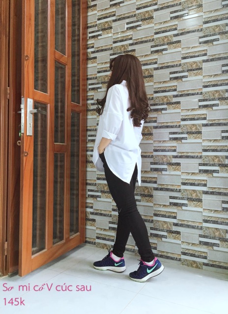 👚Áo Sơ Mi cổ V phối cúc sau 😍